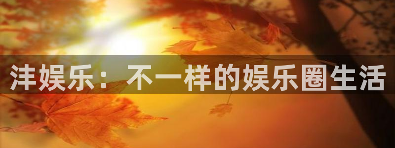 7790必发集团股份：沣娱乐：不一样的娱乐圈生活